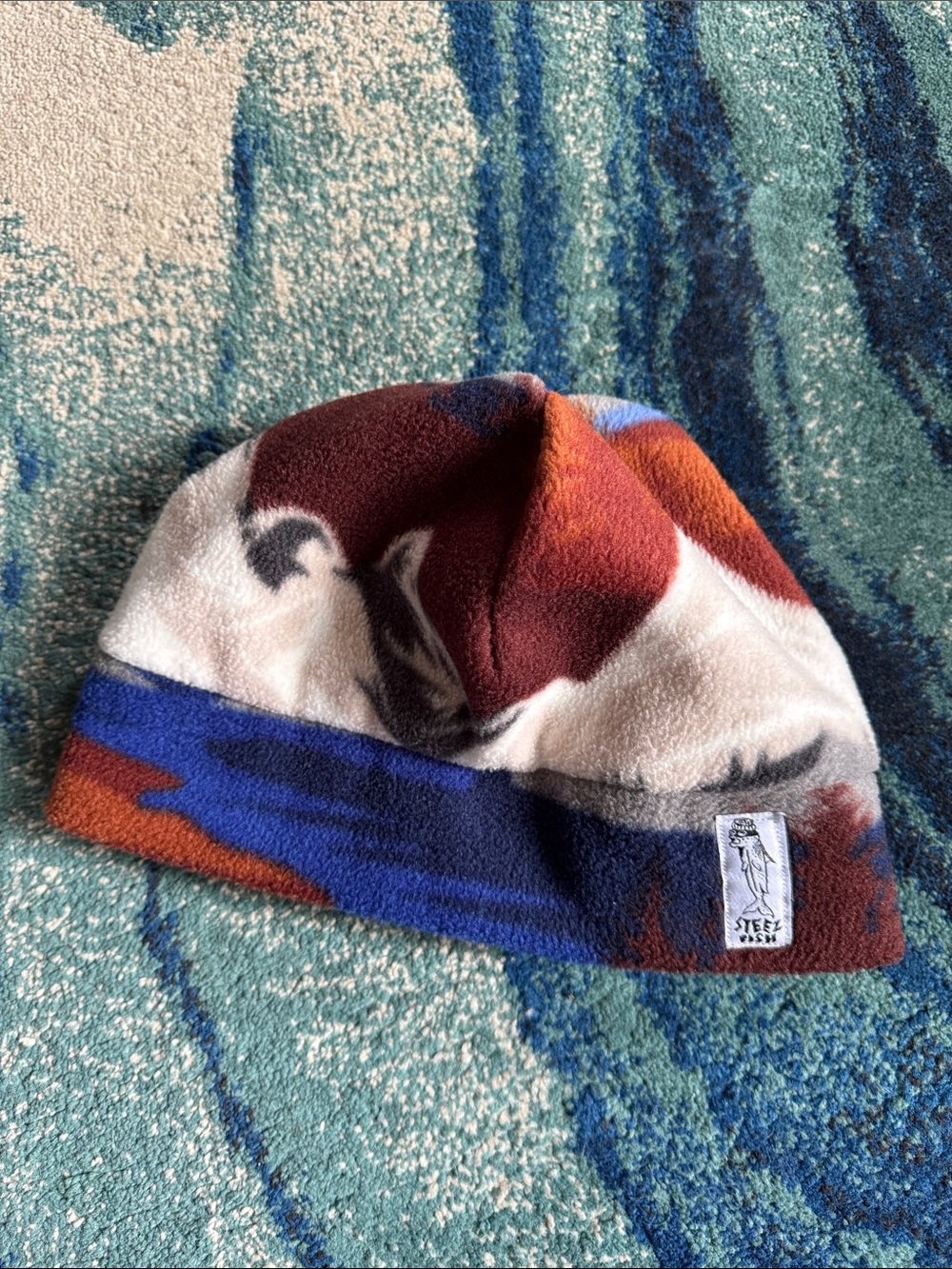 Multicolor Mountain Fleece Beanie Hat